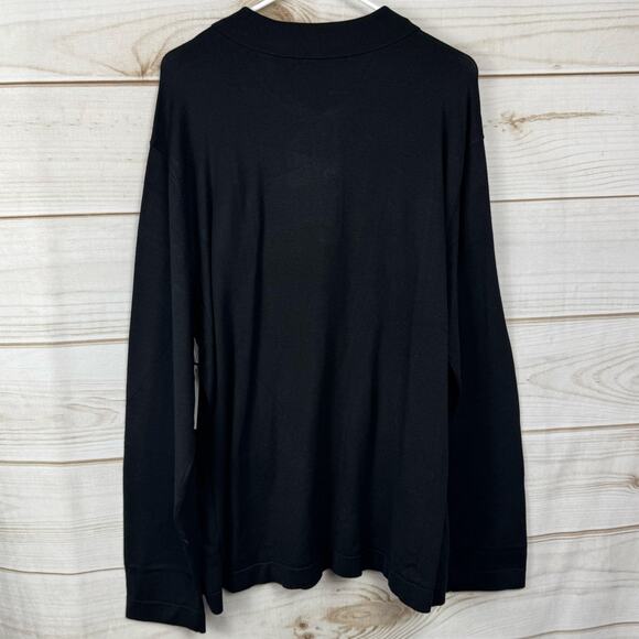 Liverpool Black Long Sleeve Sweater Knit Polo Size XL - Picture 5 of 11